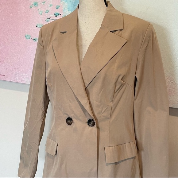 Pretty Little Thing Camel Blazer Dress Tan Size 8 NWT. - Picture 4 of 11